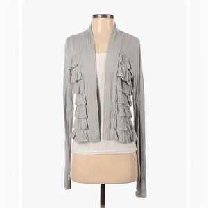 Bailey 44 Open Front Tiered Cardigan in Gray, Size L Retail $225